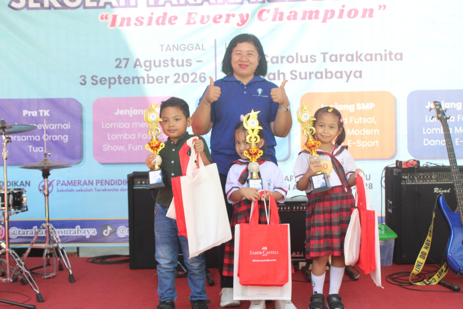 ✨ EDUFAIR & CAROLUS CUP 2026 A SUCCESS!✨

The Tarakanita Foundation—Surabaya Chapter successfully hosted the Edufair and Carolus Cup 2026 at the Carolus Complex with great spirit, camaraderie, and enthusiasm.

A variety of exciting activities enlivened the event :

✨ Educational Consultations
✨ Education Exhibition
✨ Entertainment
✨ Value Proposition Presentations
✨ School Creative Projects
🏆 Carolus Cup
🛍️ Bazaar

This success is the result of hard work, unity, and collaboration among all parties. Thank you to the participants, parents, the organizing committee, teachers, nuns, and sponsors for providing their full support, which allowed the event to run smoothly and joyfully. 💙💛

See you at the next Tarakanita event!
Greetings from Tarakanita!
One Heart, One Spirit!
Tarakanita, YES! 💙💛
